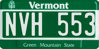 VT license plate NVH553