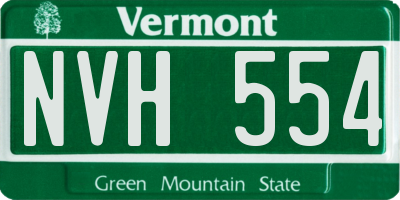 VT license plate NVH554