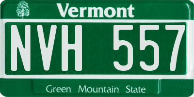 VT license plate NVH557