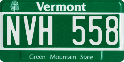 VT license plate NVH558