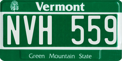 VT license plate NVH559