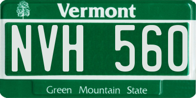 VT license plate NVH560