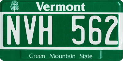 VT license plate NVH562