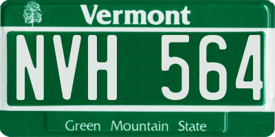 VT license plate NVH564