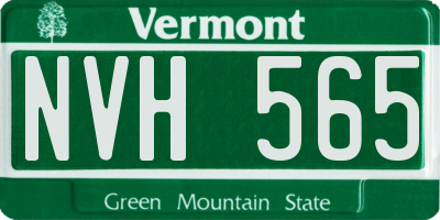 VT license plate NVH565