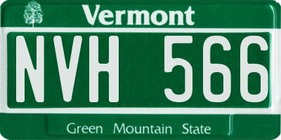 VT license plate NVH566