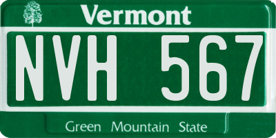 VT license plate NVH567