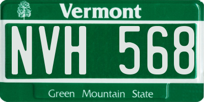 VT license plate NVH568