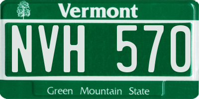 VT license plate NVH570