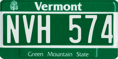 VT license plate NVH574
