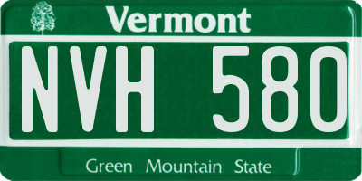 VT license plate NVH580