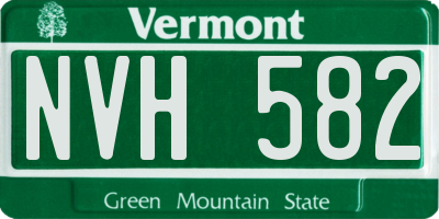 VT license plate NVH582