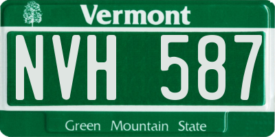 VT license plate NVH587