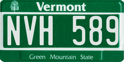 VT license plate NVH589