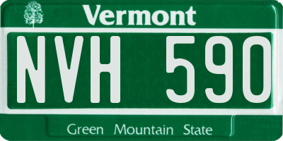 VT license plate NVH590