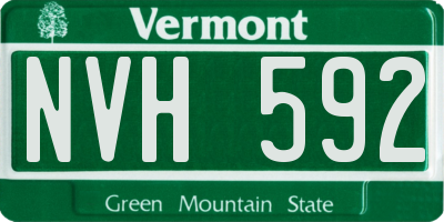 VT license plate NVH592