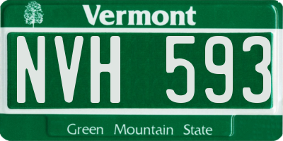 VT license plate NVH593
