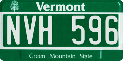 VT license plate NVH596