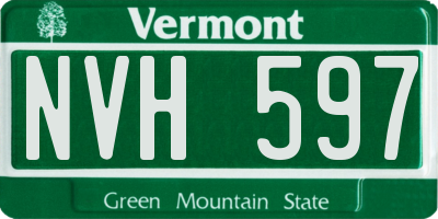 VT license plate NVH597