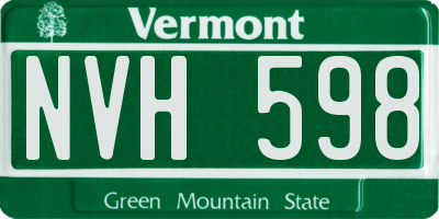 VT license plate NVH598