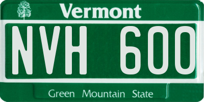 VT license plate NVH600