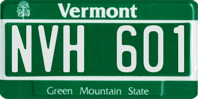 VT license plate NVH601