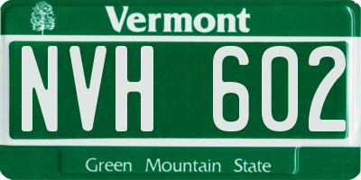 VT license plate NVH602