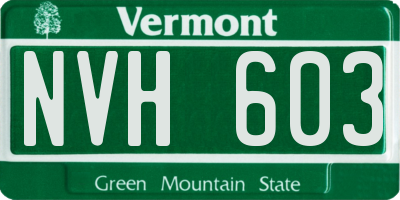 VT license plate NVH603