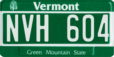 VT license plate NVH604