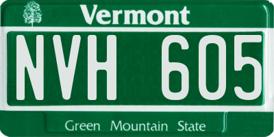 VT license plate NVH605