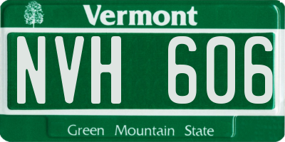 VT license plate NVH606