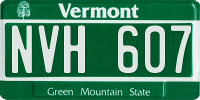 VT license plate NVH607