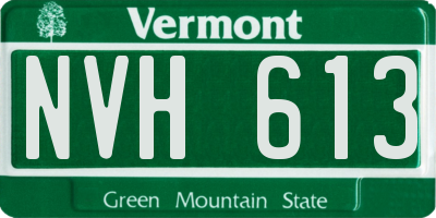 VT license plate NVH613