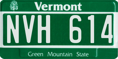 VT license plate NVH614