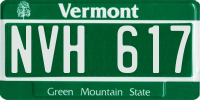 VT license plate NVH617