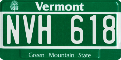 VT license plate NVH618