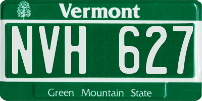 VT license plate NVH627