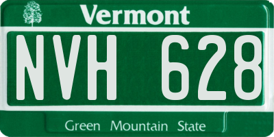 VT license plate NVH628