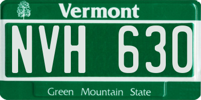 VT license plate NVH630