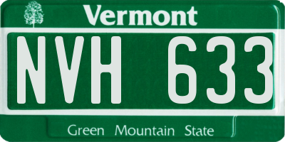 VT license plate NVH633