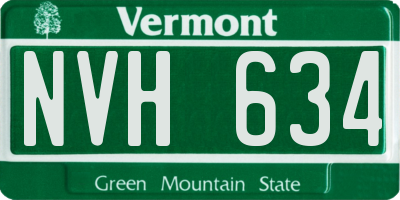 VT license plate NVH634