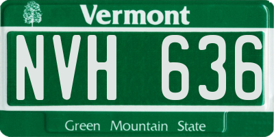 VT license plate NVH636