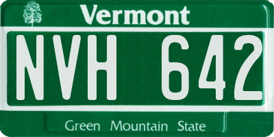 VT license plate NVH642