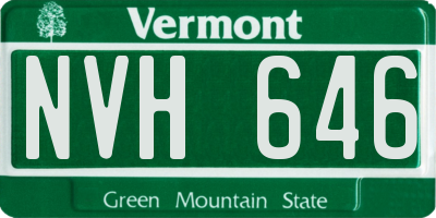 VT license plate NVH646