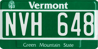 VT license plate NVH648