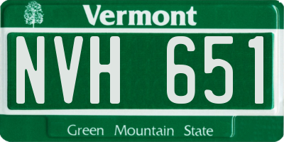 VT license plate NVH651