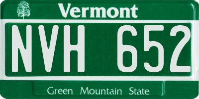 VT license plate NVH652
