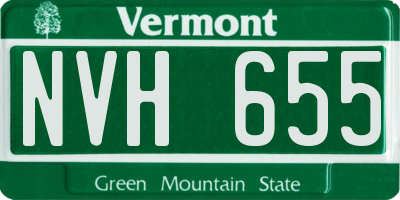 VT license plate NVH655