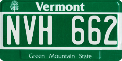 VT license plate NVH662