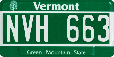 VT license plate NVH663